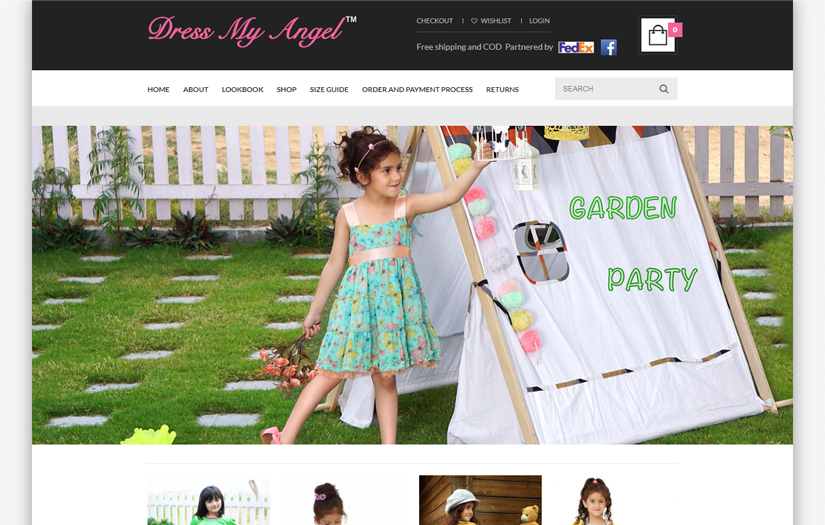Dress my angel woo commerce website screenshot 1